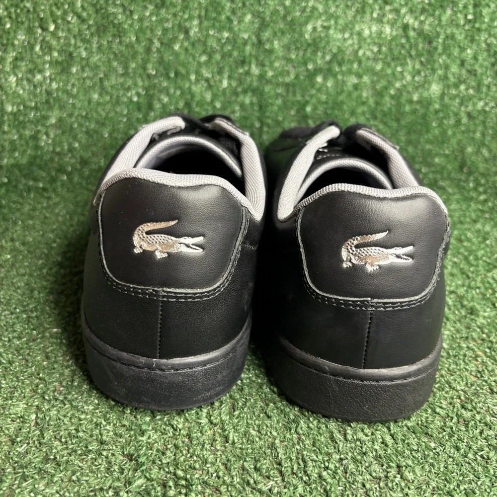 NEW Lacoste Hydez 119 1 P SMA Leather Ortholite Casual Sneaker Black Mens Sz 9.5